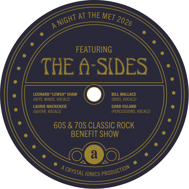 A Night at the Met 2026 record label featuring The A-Sides