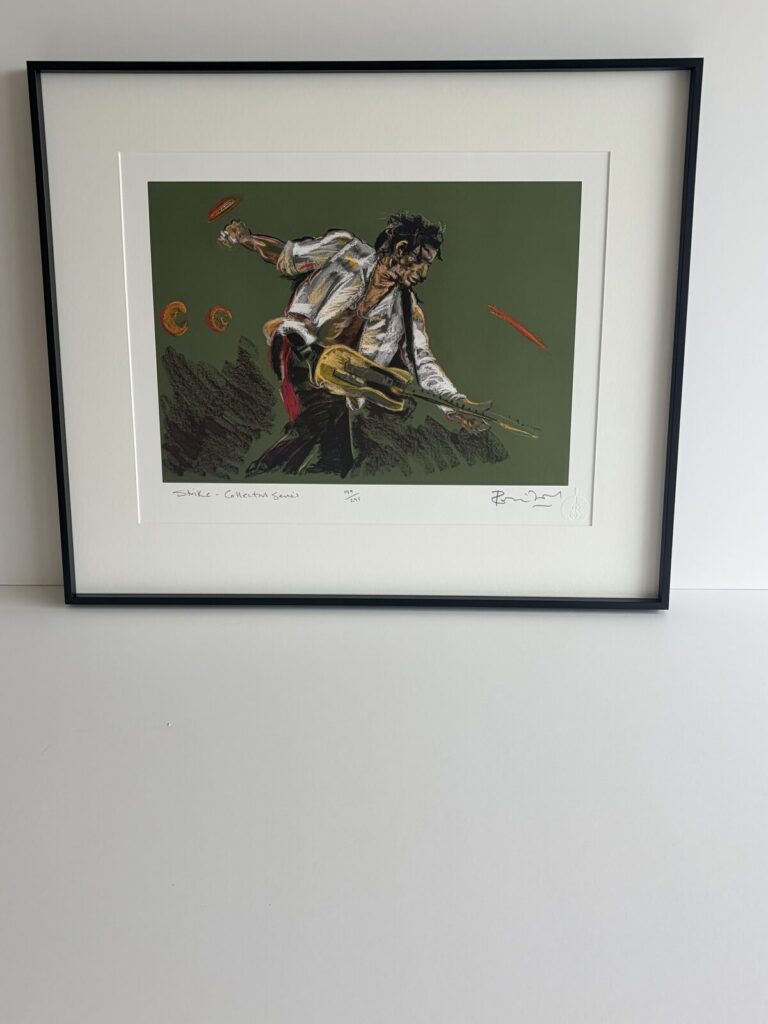 Framed Ron Wood signed limited edition Rolling Stones artwork print
