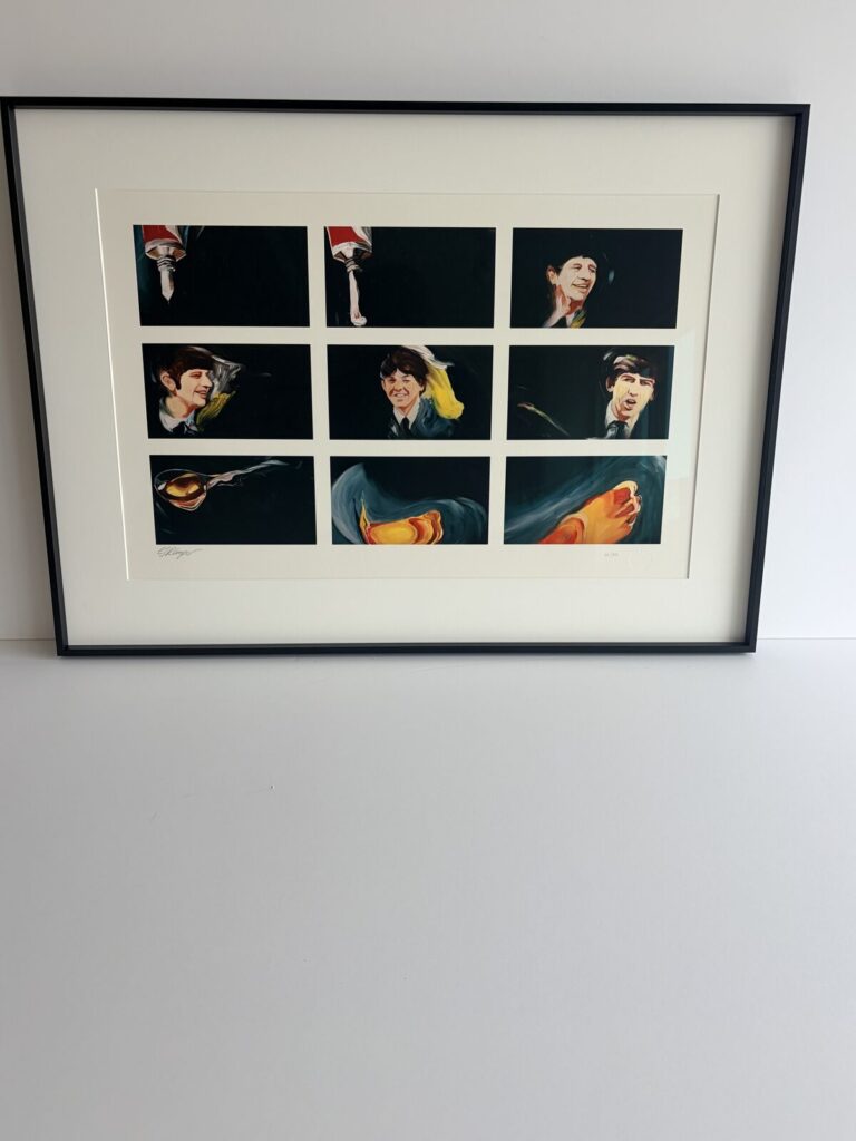 Framed Ron Wood signed limited edition Rolling Stones artwork print